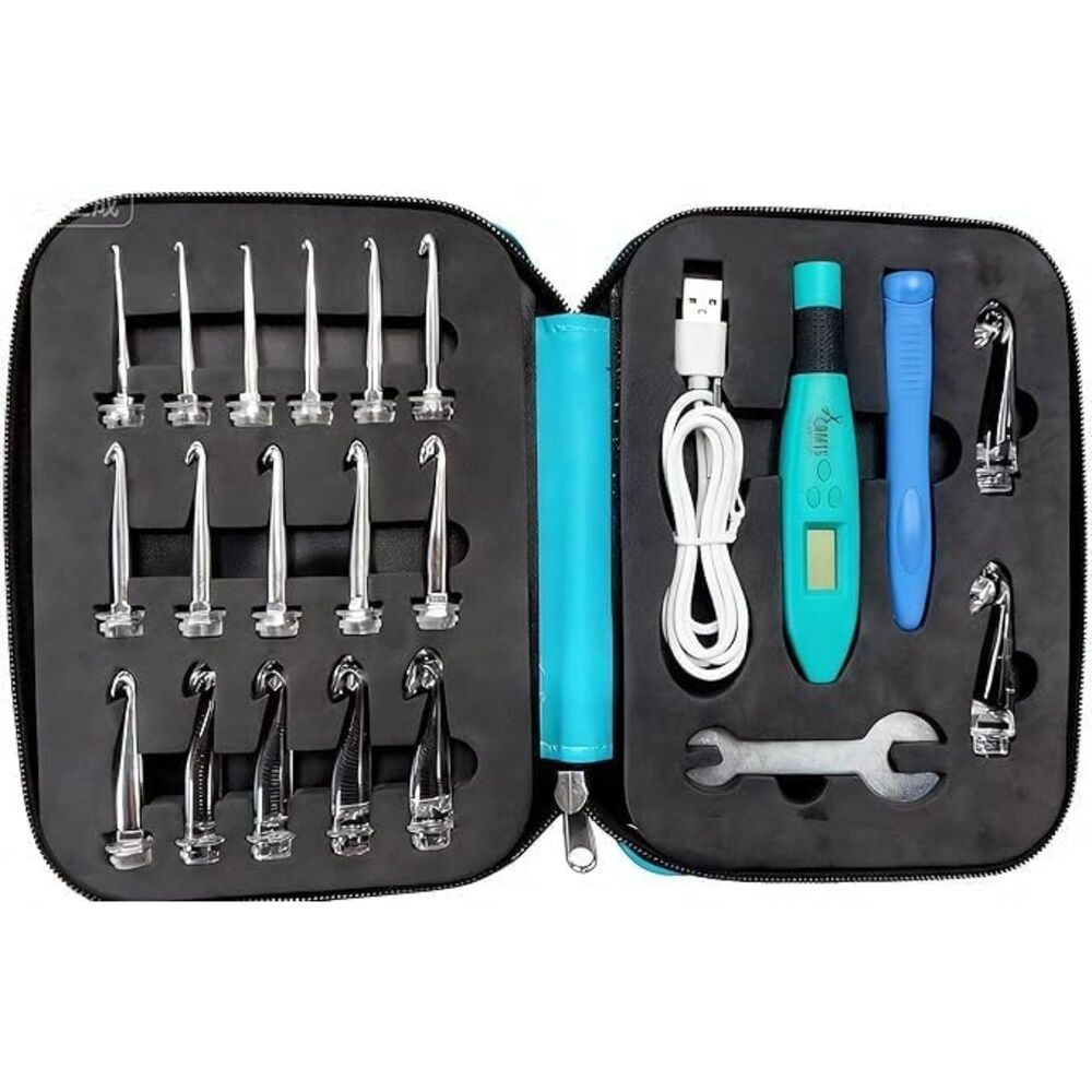 Interchangeable Crochet Hook Set with Light Stitch Counter 18 Sizes